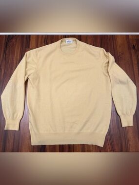 Vintage Butter Yellow Valentino Studio 100% Pure Cashmere Crewneck XXL